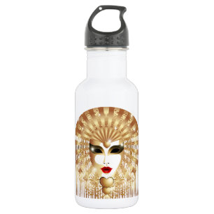 Golden Venice Carnival Party Mask 532 Ml Water Bottle