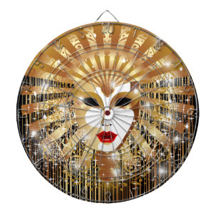 Golden Venice Carnival Party Mask Dartboard