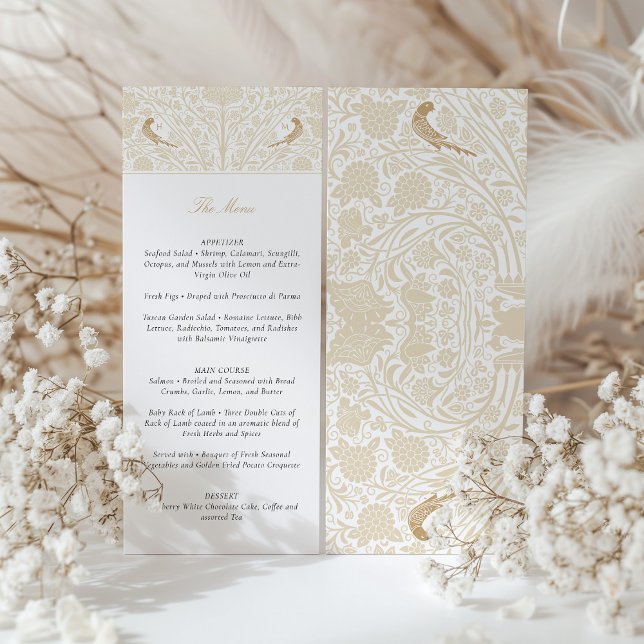 Golden Victorian Wedding Menu Card (Creator Uploaded)