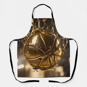 "Golden Victory: Netball Caught in a Gleaming Net" Apron