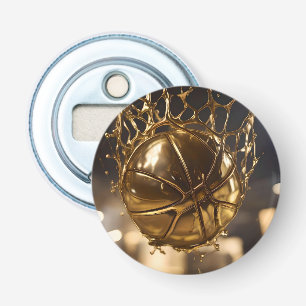Golden Victory: Netball Caught in a Gleaming Net" Bottle Opener