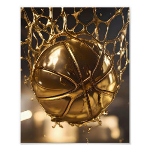 "Golden Victory: Netball Caught in a Gleaming Net" Photo Print