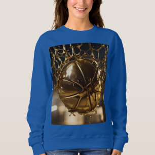 Golden Victory: Netball Caught in a Gleaming Net" Sweatshirt