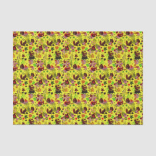 Golden Vintage Autumn Nature Foliage Forest Tissue Paper