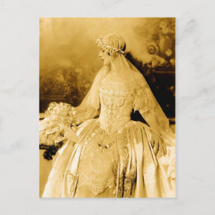 Golden Vintage Bride Photography Postcard