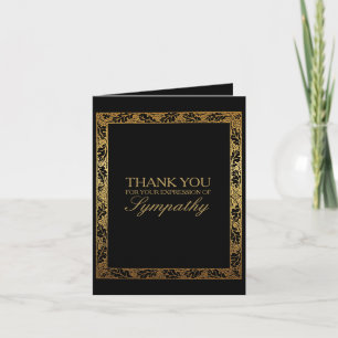 Golden Vintage Frame 2 Sympathy Thank You note C