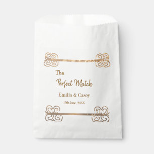 Golden vintage glitter the perfect match couple na favour bag