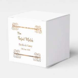 Golden vintage glitter the perfect match couple na favour box