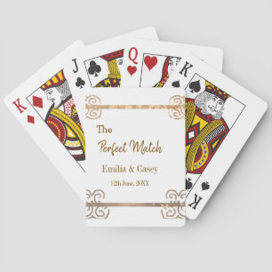 Golden vintage glitter the perfect match couple na playing cards