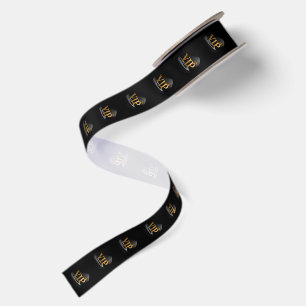 Golden Vintage Letter - VIP with Crown 8 Satin Ribbon