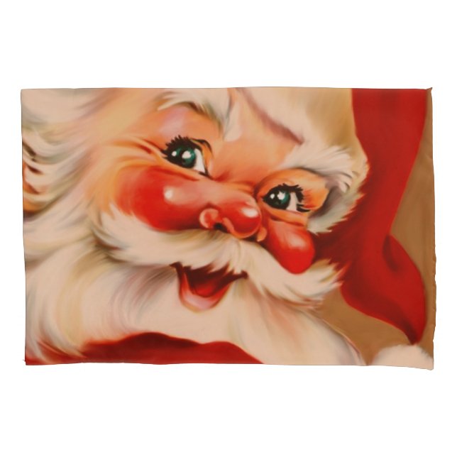 Golden vintage santa claus pillowcase (Front)