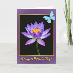 Golden Violet Mothers Day Card