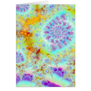 Golden Violet Sea Shells, Abstract Fractal Ocean