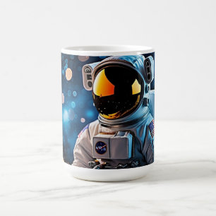 Golden-Visor Astronaut Portrait Coffee Mug