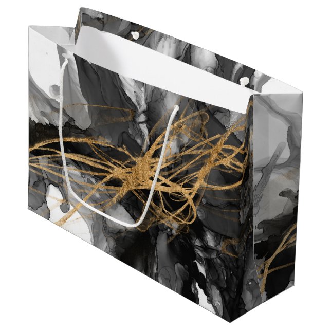 Golden Vortex I Large Gift Bag (Front Angled)