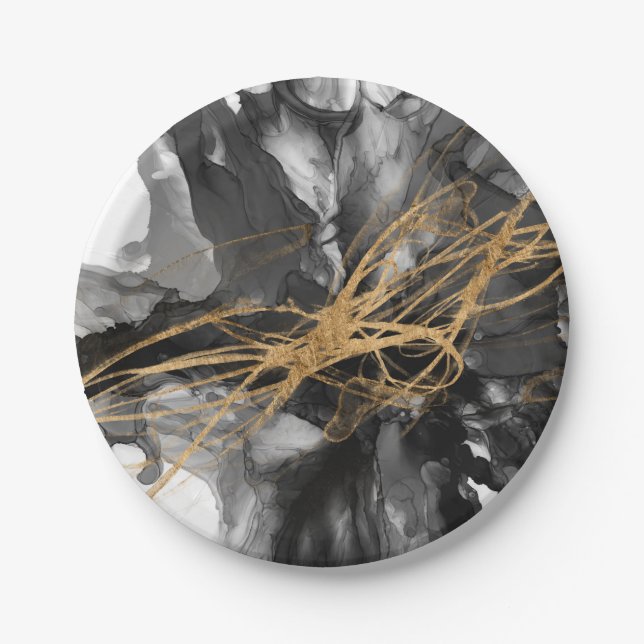 Golden Vortex I Paper Plate (Front)