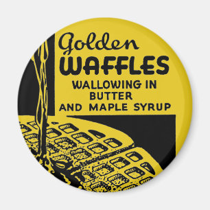 Golden Waffles Breakfast Magnet