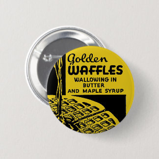 Golden Waffles Wallowing in Butter 6 Cm Round Badge