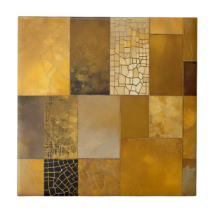 Golden Warm Squares Ceramic Tile