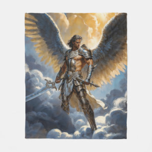Golden Warrior of Heaven Archangel Michael Fleece Blanket