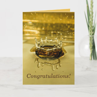 Golden Water-Crown Splash | Greeting Card