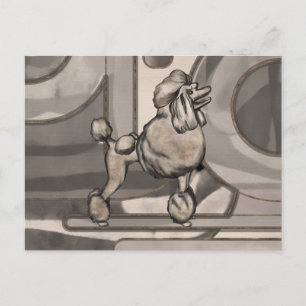 Golden Watercolor Poodle Postcard
