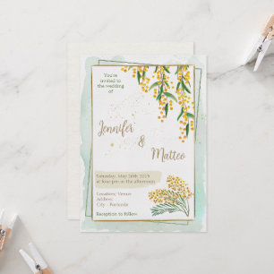 Golden Wattle Wedding Invitation