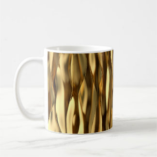 Golden Wave 3D Render. Coffee Mug
