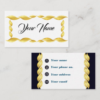 Golden Wave on White Design Business Card