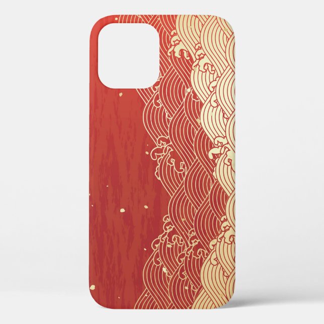 Golden Wave Paper Texture Pattern Case-Mate iPhone Case (Back)