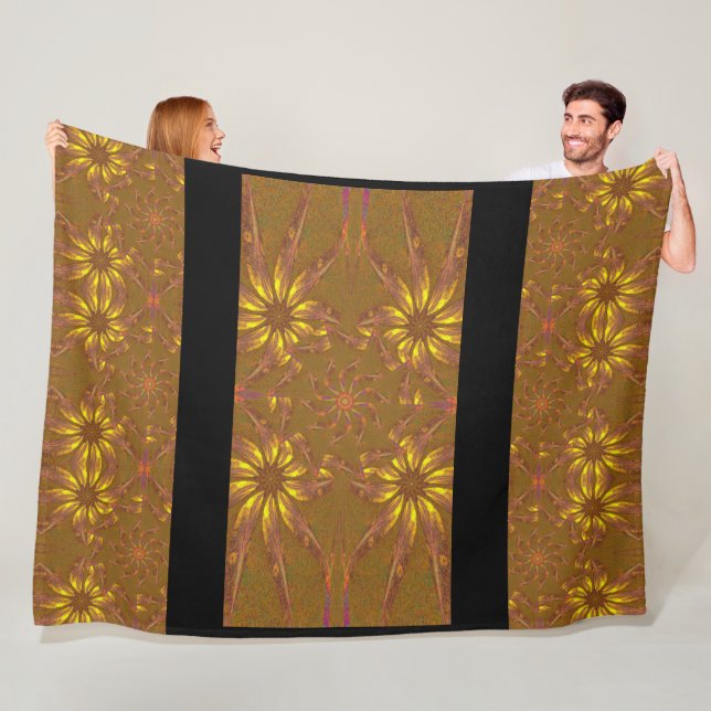 Golden Wave Wildflowers 5 Fleece Blanket (In Situ)
