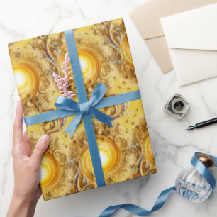 Golden Wave Wrapping Paper