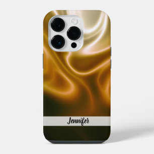 Golden waves of silk iPhone 14 pro case
