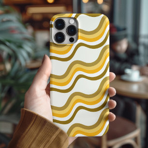 Golden Waves Pattern iPhone 16 Case