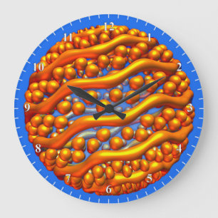 Golden Waves Poster Large Clock