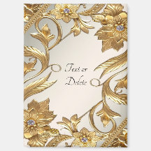 Golden Wavy Leaves Floral Magnet