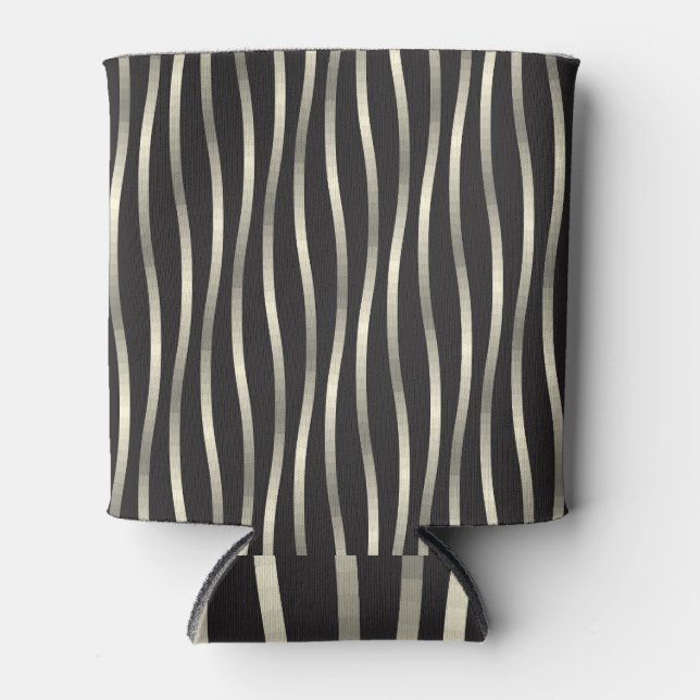 Golden wavy stripes, luxury texture can cooler (Front)