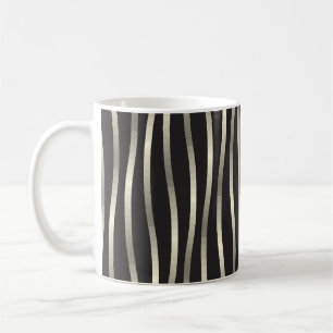 Golden wavy stripes, luxury texture coffee mug