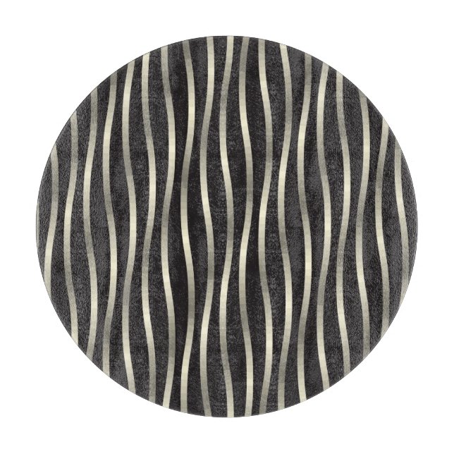 Golden wavy stripes, luxury texture cutting board (Front)