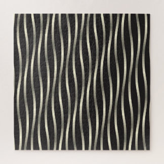 Golden wavy stripes, luxury texture jigsaw puzzle