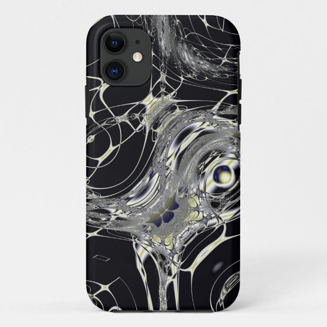 Golden Web Abstract Fractal Art Case-Mate iPhone Case (Back)