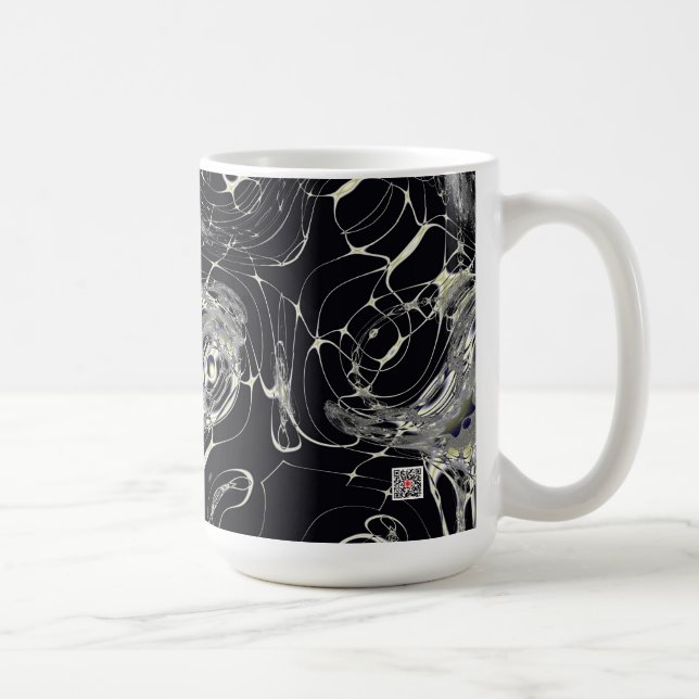 Golden Web Abstract Fractal Art Coffee Mug (Right)