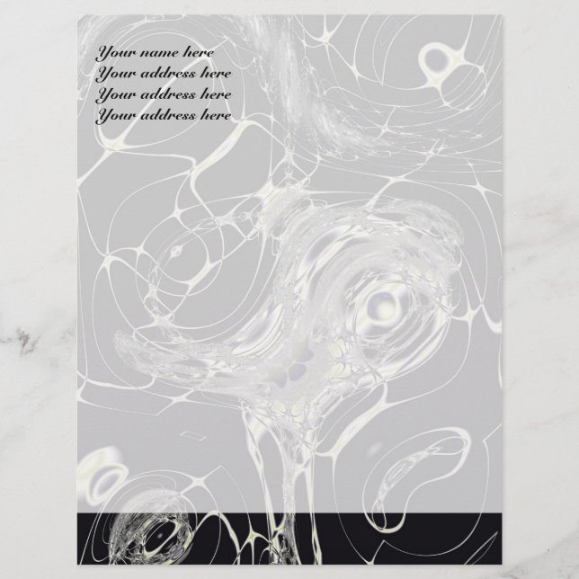 Golden Web Abstract Fractal Art Customized Letterhead (Front)