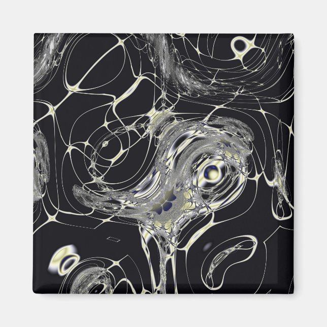 Golden Web Abstract Fractal Art Magnet (Front)
