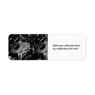 Golden Web Abstract Fractal Art Return Address Label