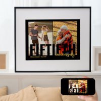 Golden Wedding 2 Photo Modern 50th Anniversary