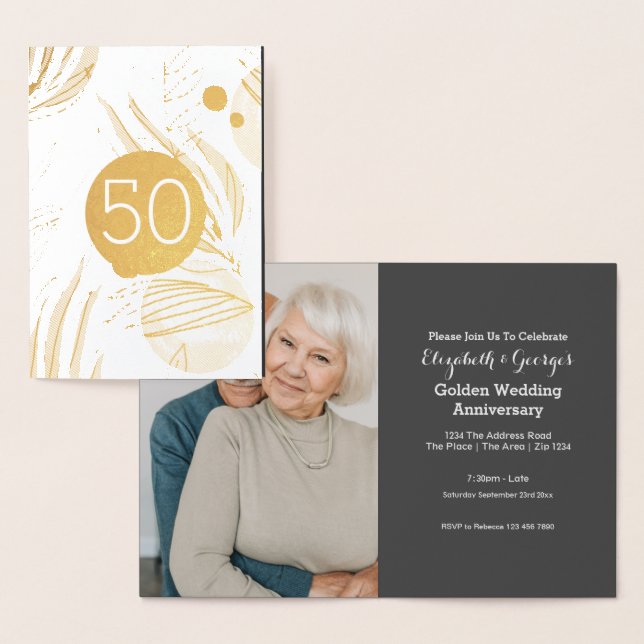 Golden Wedding 50th Anniversary Foil Card (Display)
