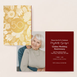 Golden Wedding 50th Anniversary Foil Card
