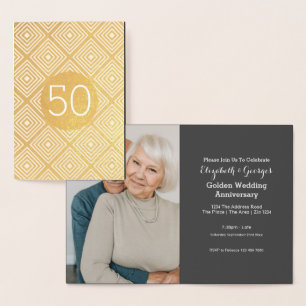 Golden Wedding 50th Anniversary Foil Card