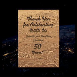 Golden Wedding 50th Anniversary Thank You Custom Card